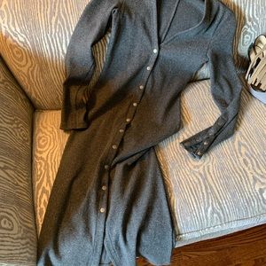 RAG N BONE charcoal grey ribbed knit bodycon dress
